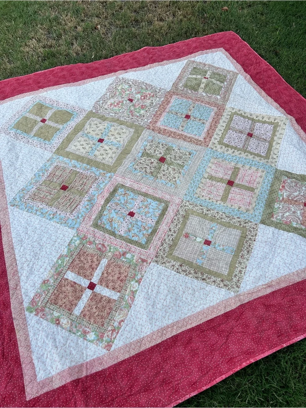 Handmade Pink Patchwork Quilt - Home Bedding